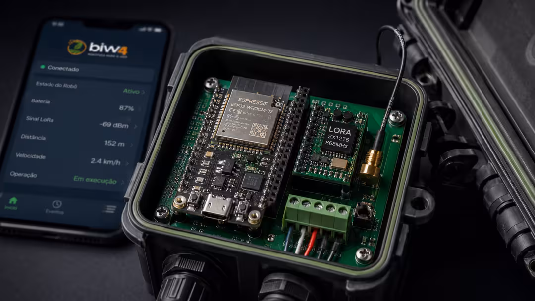 Eletrônica do robô biw4agro — ESP32 e módulo LoRa