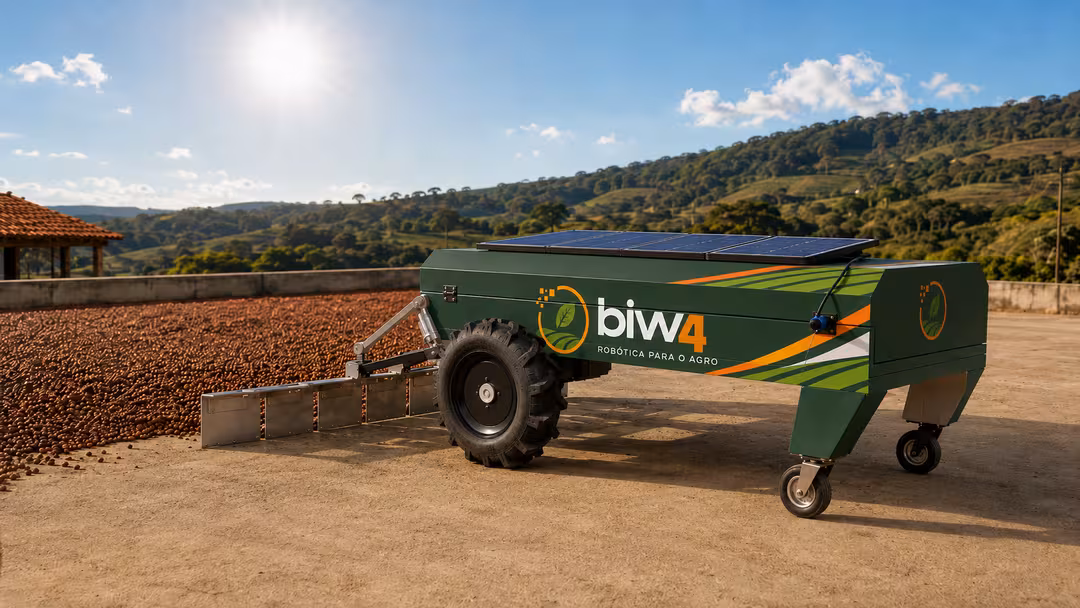 Robô biw4agro com painel solar